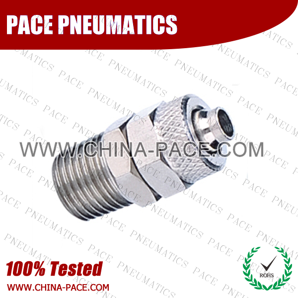 Male Adapter Two Touch Fittings, Push On Fittings, Rapid Fittings For Plastic Tube, Brass Air Fittings
